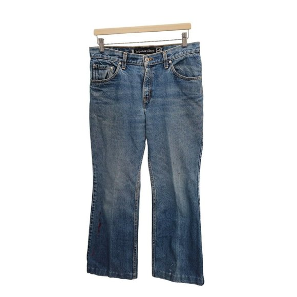 Levis Silvertab VTG 90's Hipster Flare‎ Distressed Blue Denim Jeans 11 JR M USA - Picture 1 of 13